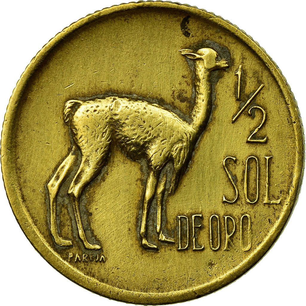 Coin, Peru, 1/2 Sol, 1971, EF(40-45), Brass, KM:247