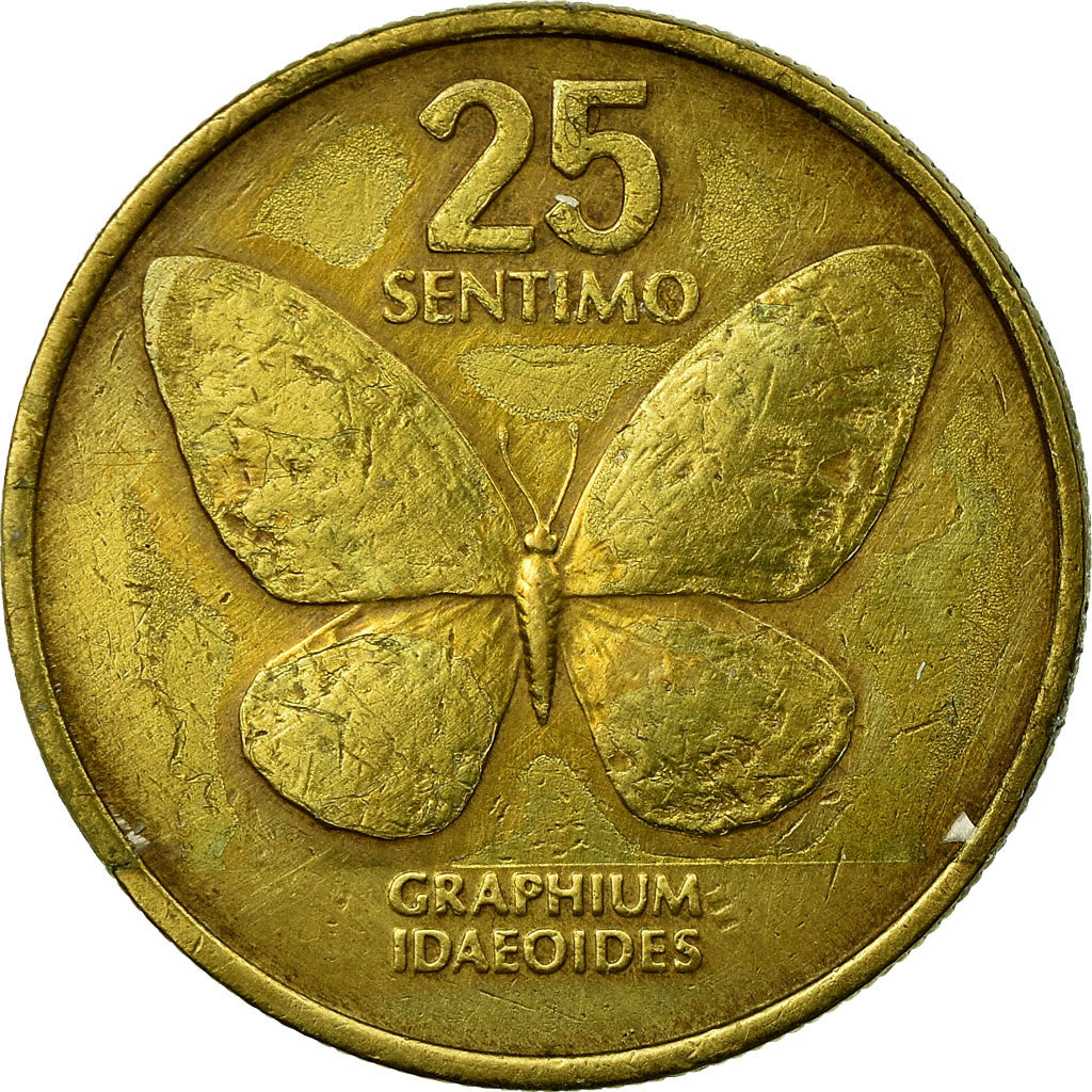 Coin, Philippines, 25 Sentimos, 1990, EF(40-45), Brass, KM:241.1
