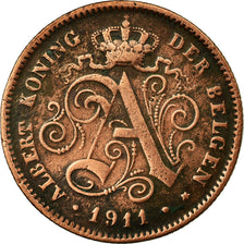 Coin, Belgium, Albert I, 2 Centimes, 1911, VF(20-25), Copper, KM:65