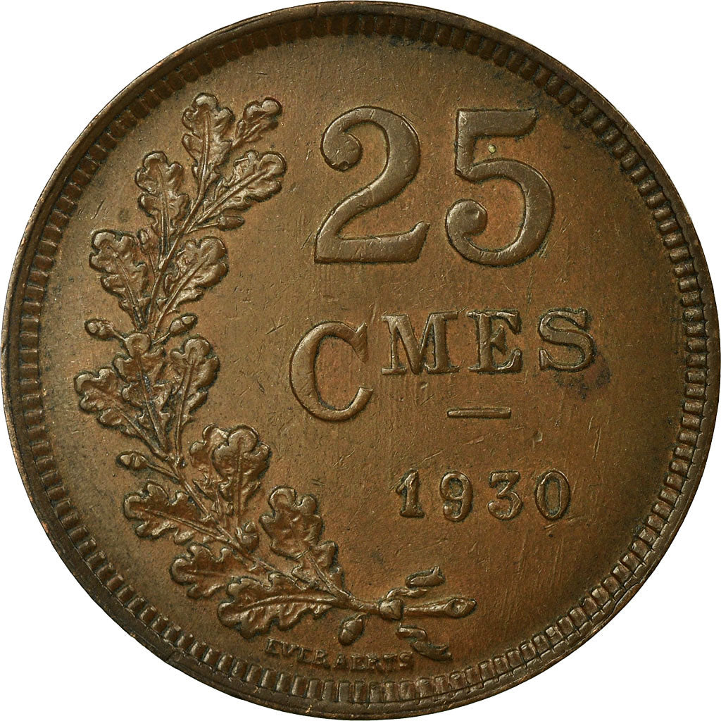 Coin, Luxembourg, Charlotte, 25 Centimes, 1930, EF(40-45), Bronze, KM:42