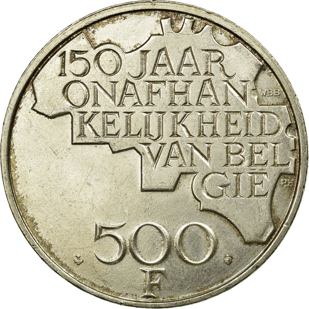 Coin, Belgium, 500 Francs, 500 Frank, 1980, Brussels, EF(40-45), Silver Clad