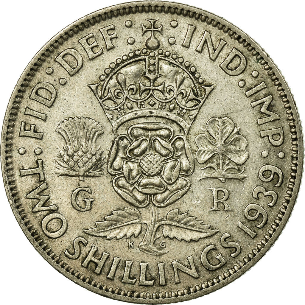 Coin, Great Britain, George VI, Florin, Two Shillings, 1939, EF(40-45), Silver