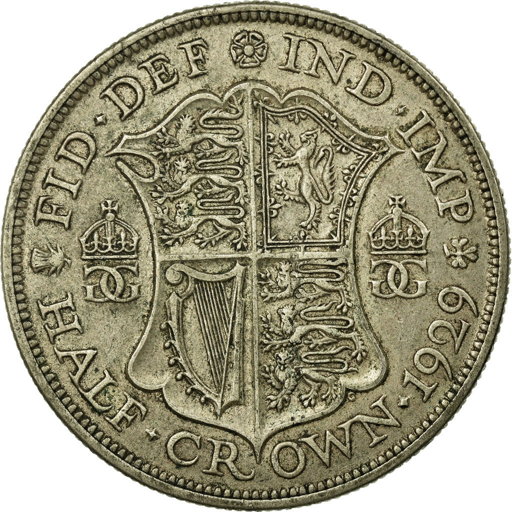 Coin, Great Britain, George V, 1/2 Crown, 1929, EF(40-45), Silver, KM:835