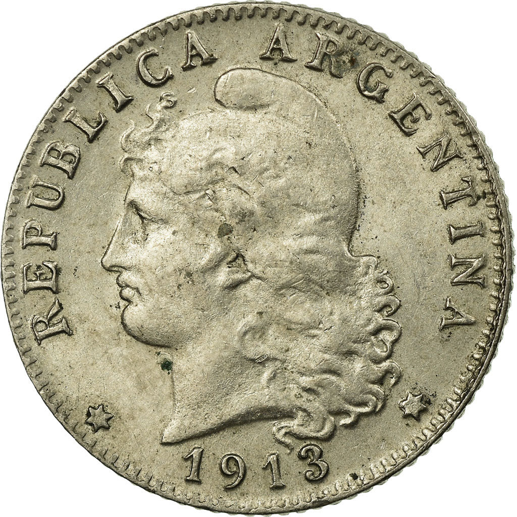 Moeda, Argentina, 20 Centavos, 1913, EF(40-45), Cobre-níquel, KM:36