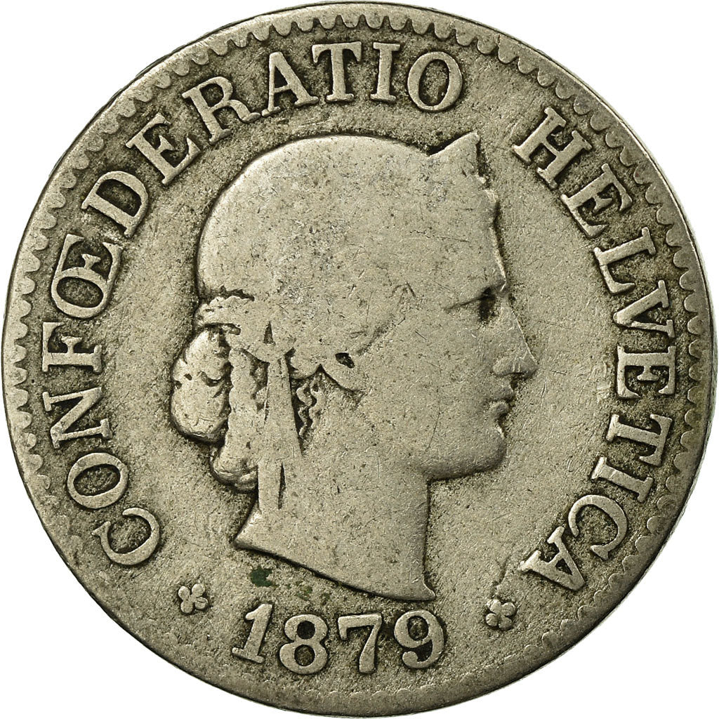 Coin, Switzerland, 10 Rappen, 1879, Bern, VF(20-25), Copper-nickel, KM:27