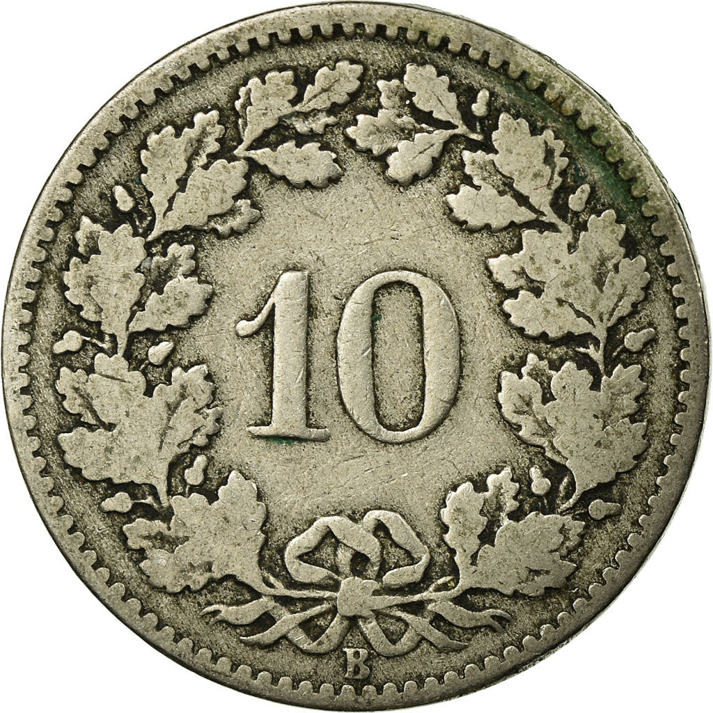 Coin, Switzerland, 10 Rappen, 1879, Bern, VF(20-25), Copper-nickel, KM:27