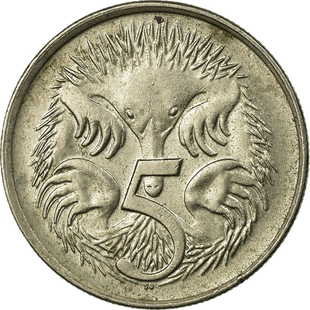 Moneda, Australia, Elizabeth II, 5 Cents, undated (1981), MBC, Cobre - níquel