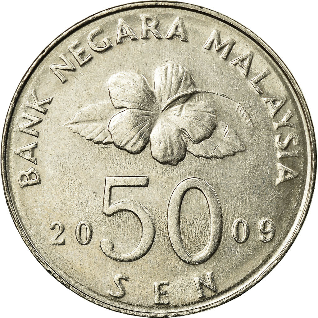 Munten, Maleisië, 50 Sen, 2009, ZF, Copper-nickel, KM:53
