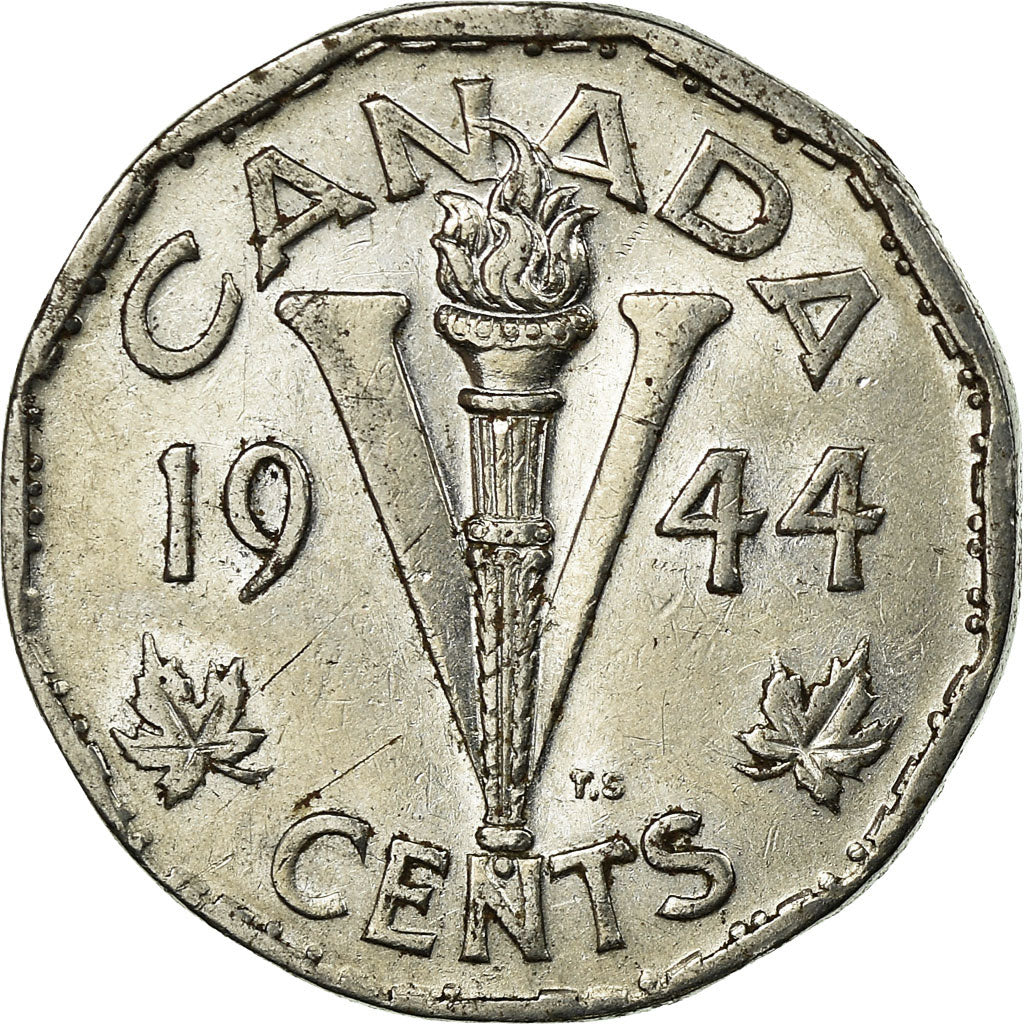 Moneta, Canada, George VI, 5 Cents, 1944, Royal Canadian Mint, Ottawa, BB