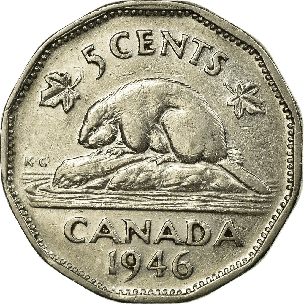 Coin, Canada, George VI, 5 Cents, 1946, Royal Canadian Mint, Ottawa, EF(40-45)