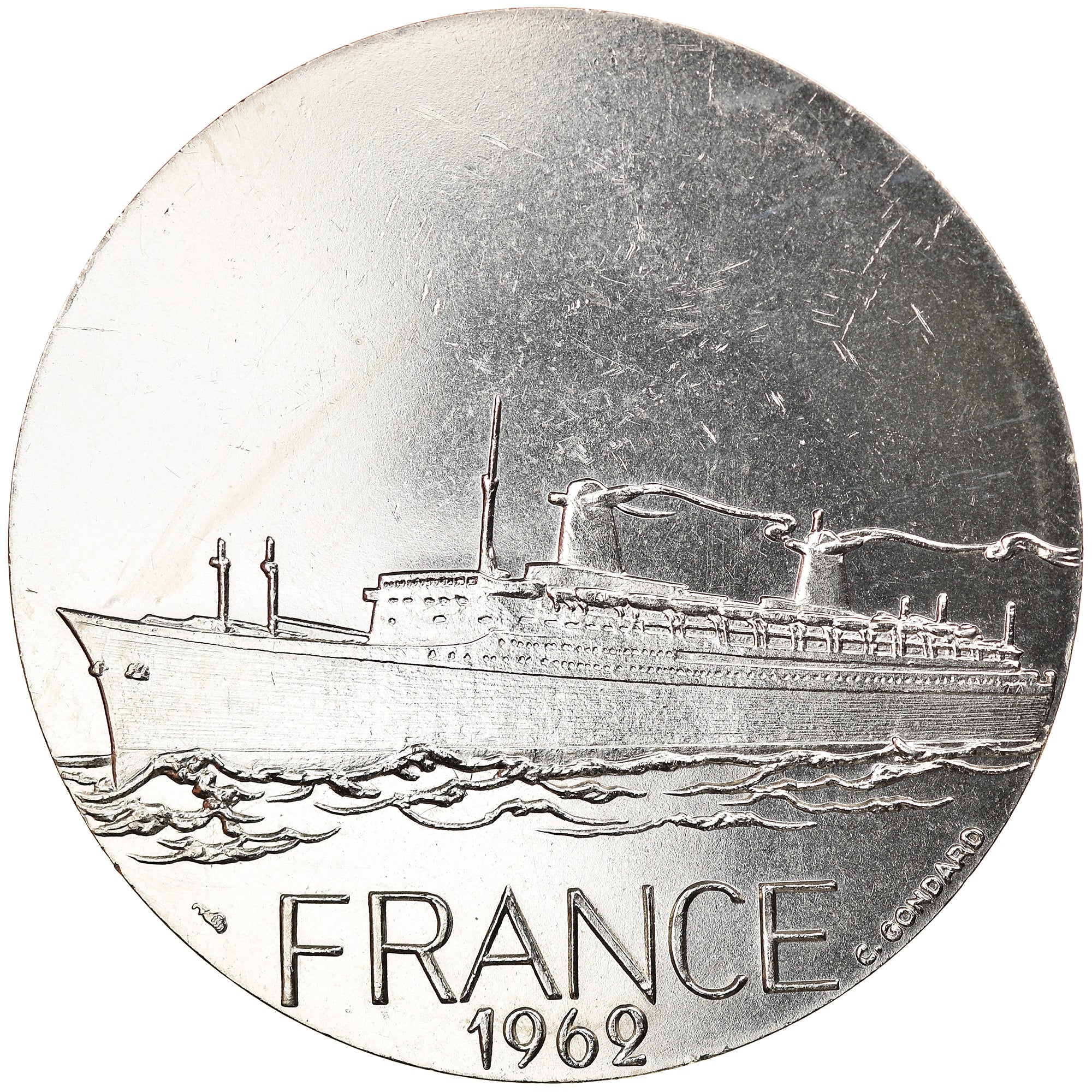 França, Medal, Les Grands Transatlantiques, France, Navegação, C. Gondard