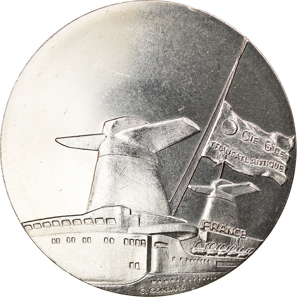 França, Medal, Les Grands Transatlantiques, France, Navegação, C. Gondard