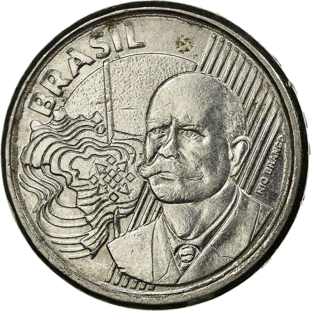 Münze, Brasilien, 50 Centavos, 2005, SS, Stainless Steel, KM:651a