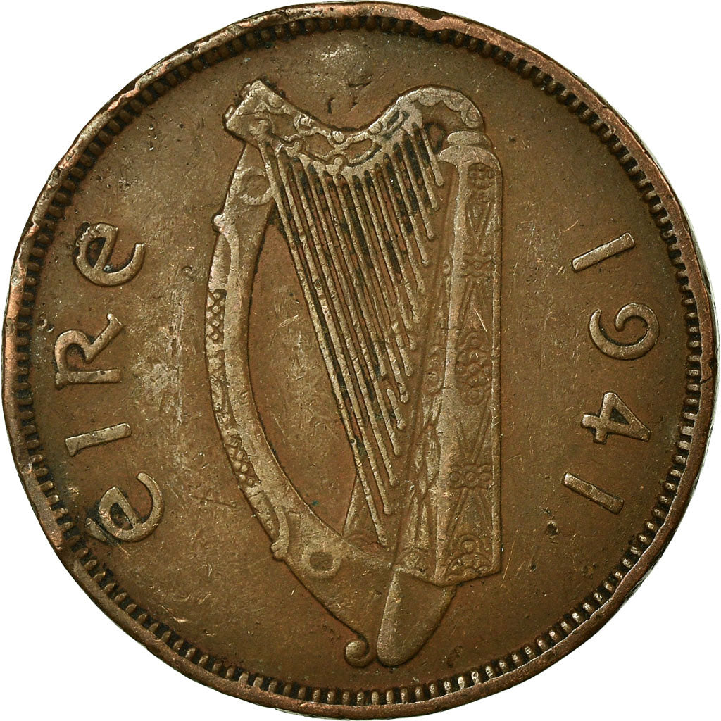 Coin, IRELAND REPUBLIC, 1/2 Penny, 1941, VF(30-35), Bronze, KM:10