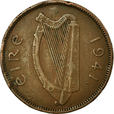 Coin, IRELAND REPUBLIC, 1/2 Penny, 1941, VF(30-35), Bronze, KM:10