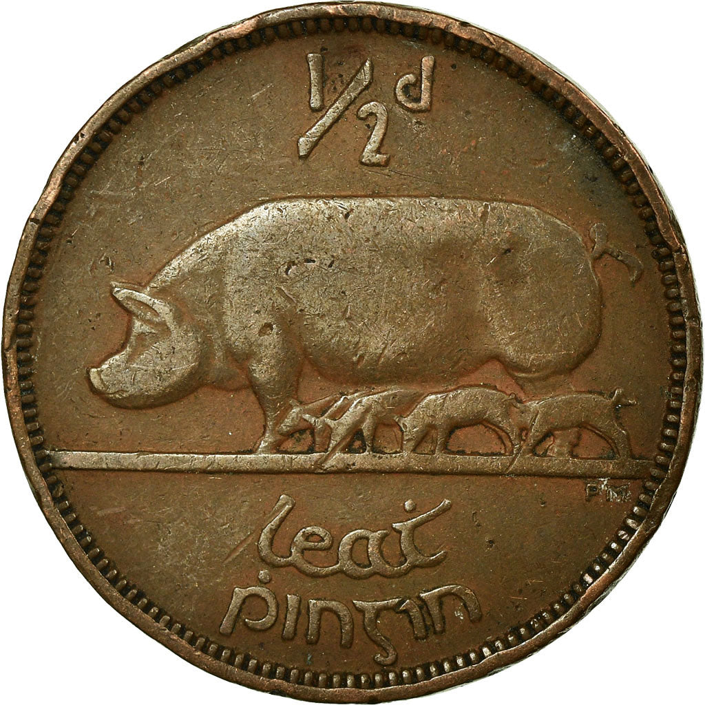 Coin, IRELAND REPUBLIC, 1/2 Penny, 1941, VF(30-35), Bronze, KM:10