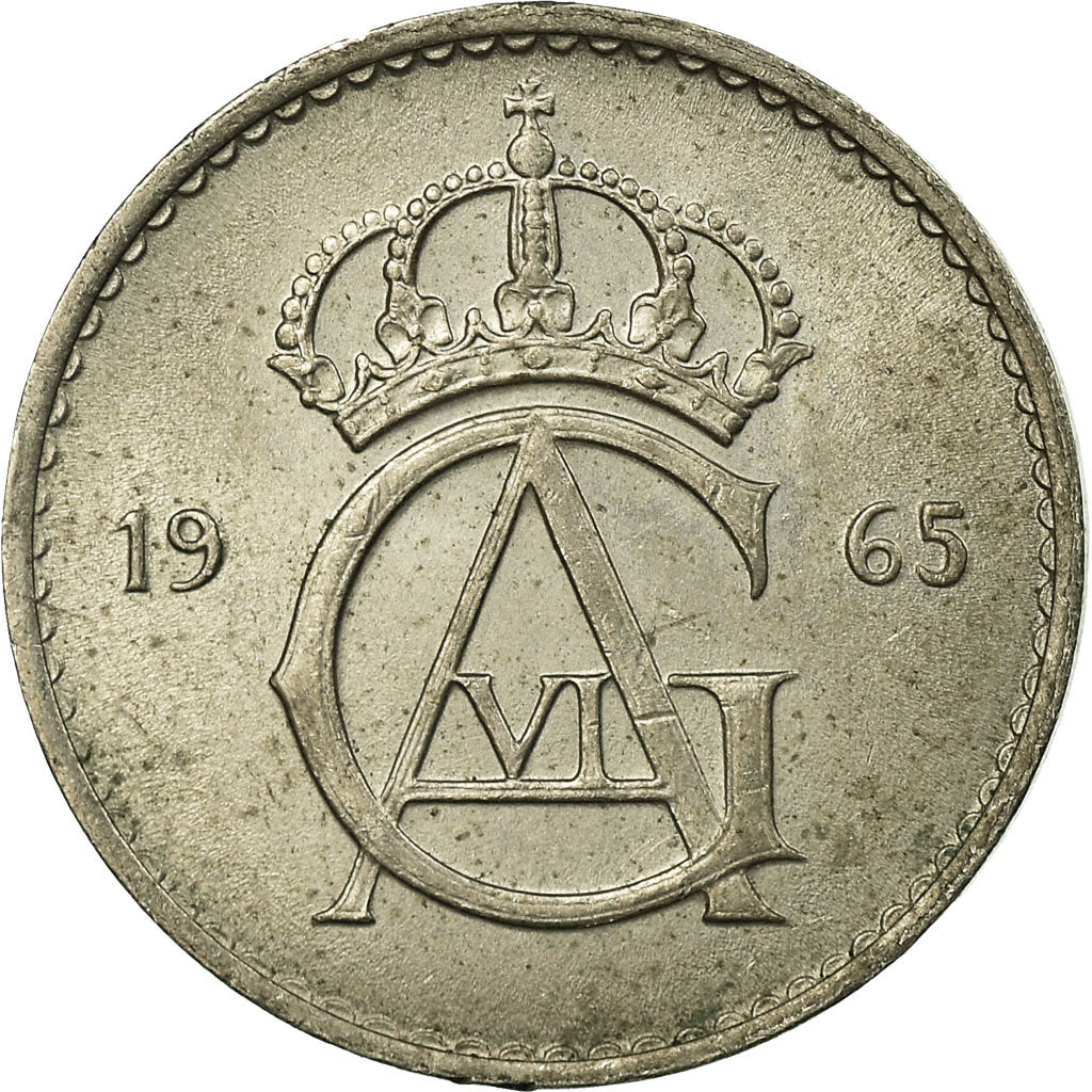 Münze, Schweden, Gustaf VI, 10 Öre, 1965, SS, Copper-nickel, KM:835