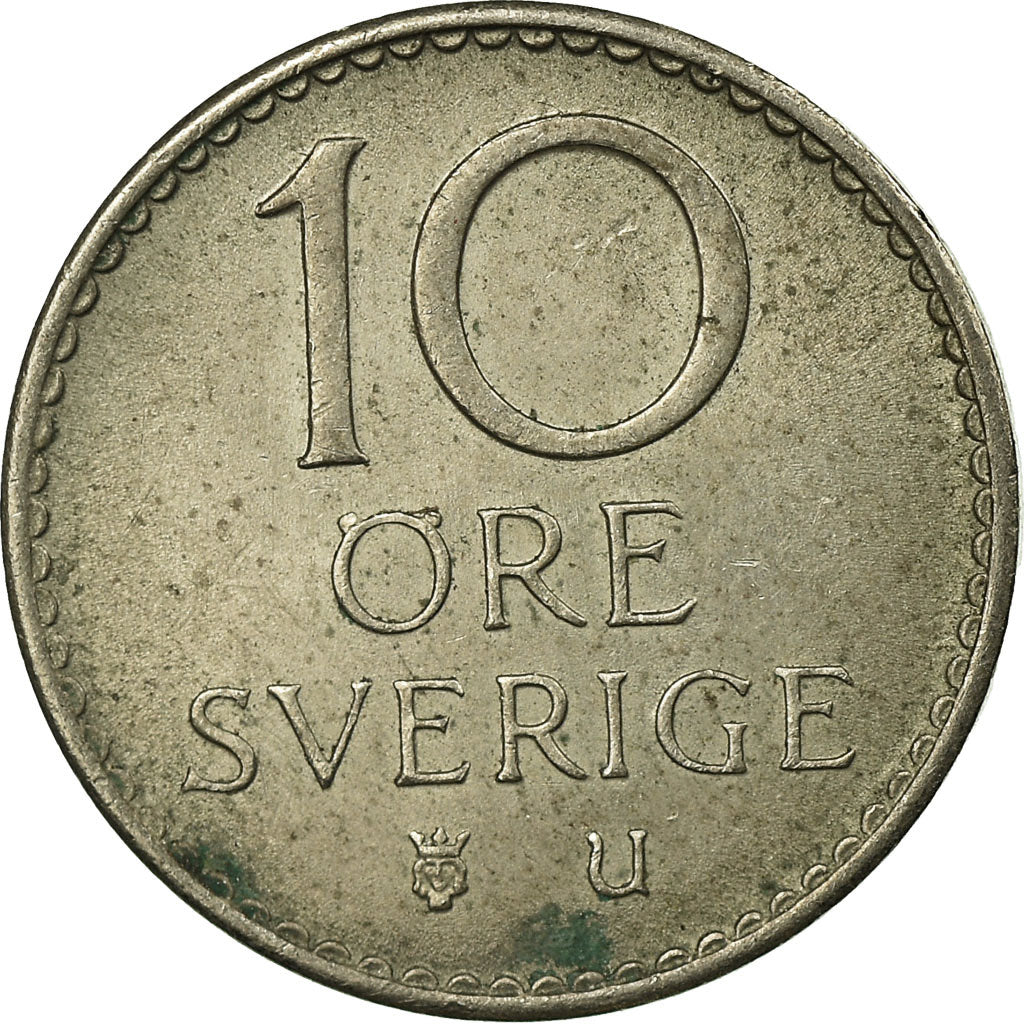 Münze, Schweden, Gustaf VI, 10 Öre, 1965, SS, Copper-nickel, KM:835