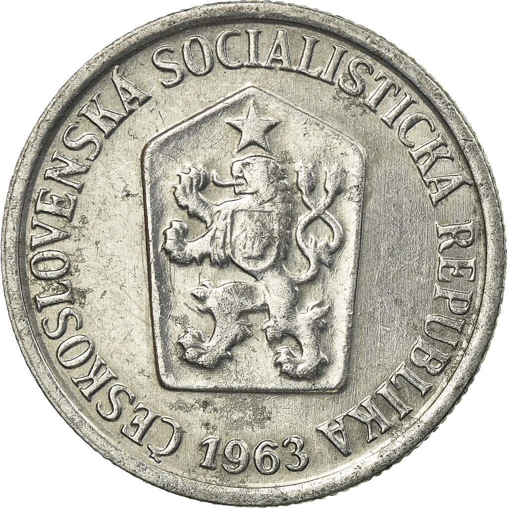 Coin, Czechoslovakia, 10 Haleru, 1963, EF(40-45), Aluminum, KM:49.1
