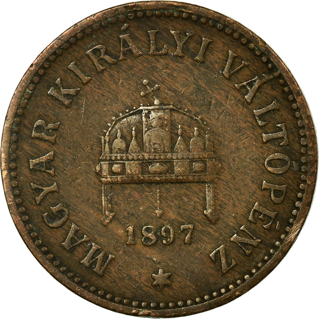 Coin, Hungary, Franz Joseph I, 2 Filler, 1897, Kormoczbanya, VF(30-35), Bronze