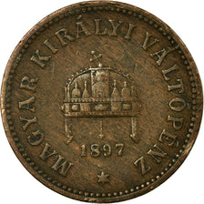 Moeda, Hungria, Franz Joseph I, 2 Filler, 1897, Kormoczbanya, VF(30-35), Bronze