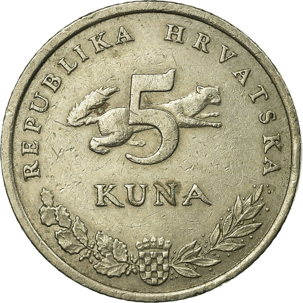 Moneda, Croacia, 5 Kuna, 1999, MBC, Cobre - níquel - cinc, KM:11