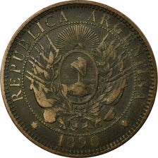 Coin, Argentina, 2 Centavos, 1890, F(12-15), Bronze, KM:33