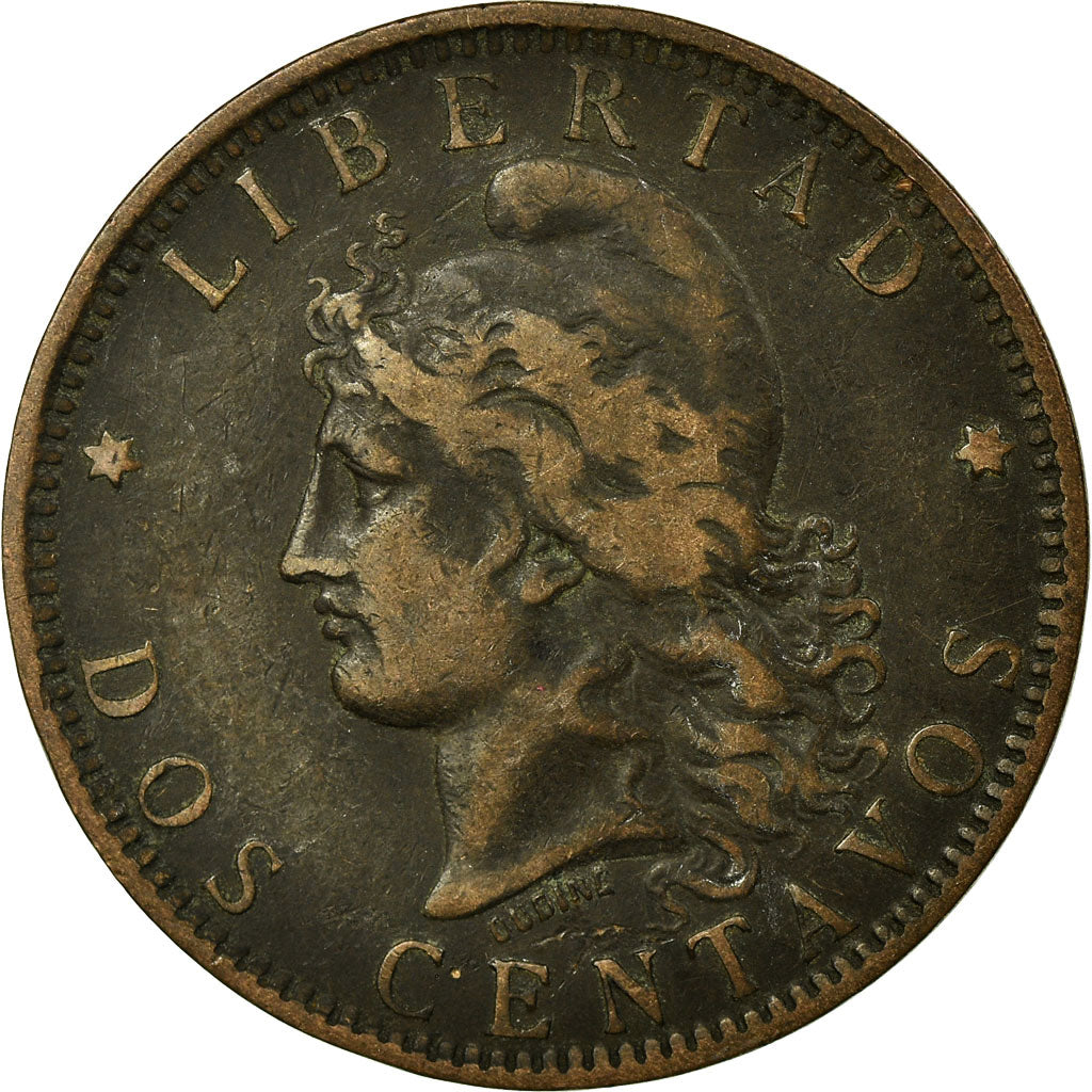 Coin, Argentina, 2 Centavos, 1890, F(12-15), Bronze, KM:33