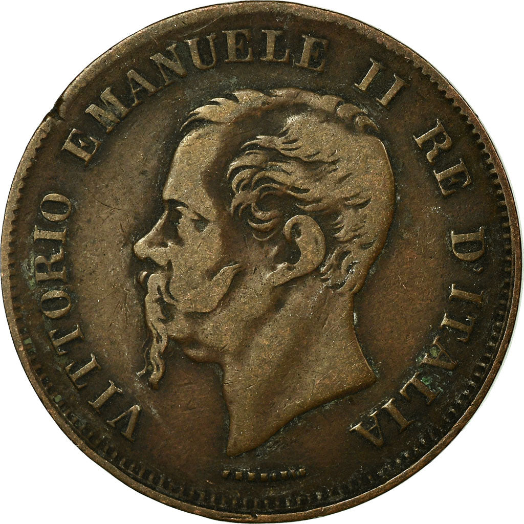 Coin, Italy, Vittorio Emanuele II, 5 Centesimi, 1862, Naples, VF(20-25), Copper