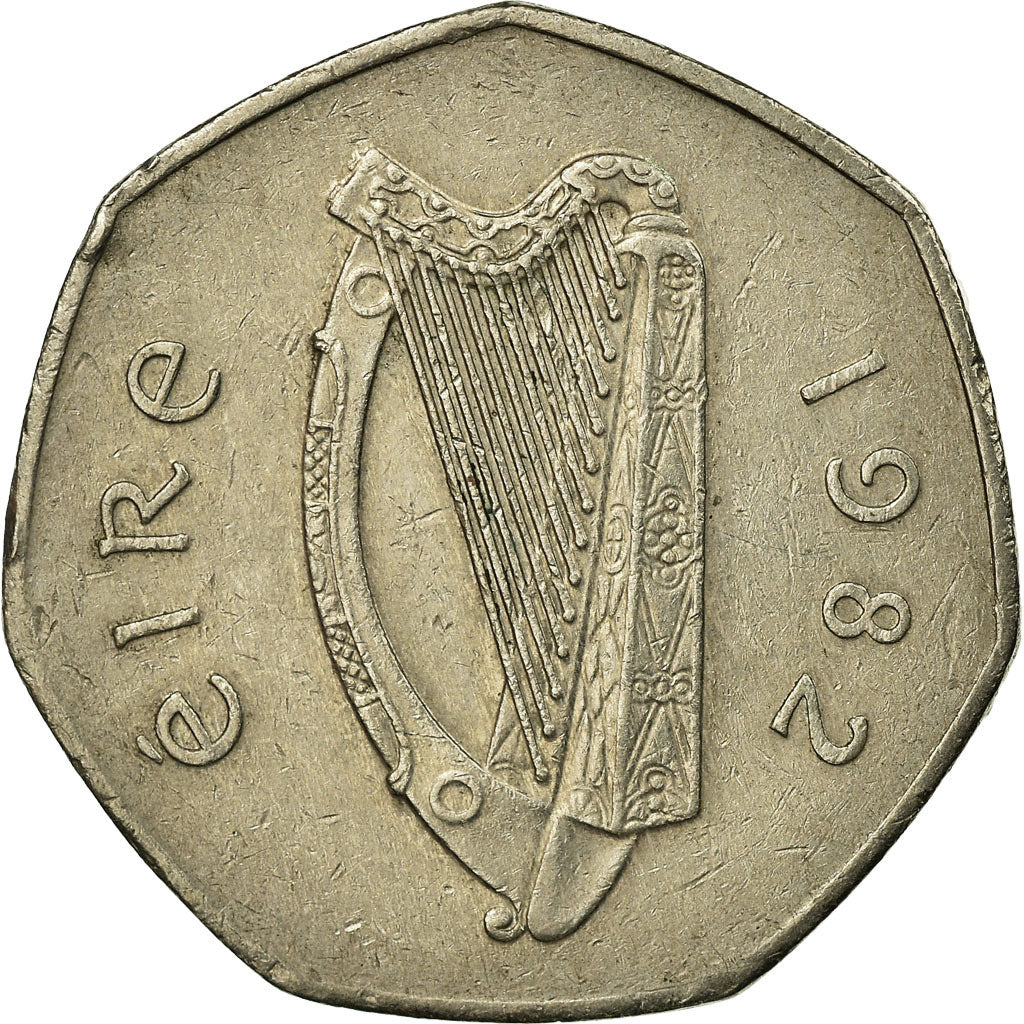 Coin, IRELAND REPUBLIC, 50 Pence, 1982, EF(40-45), Copper-nickel, KM:24