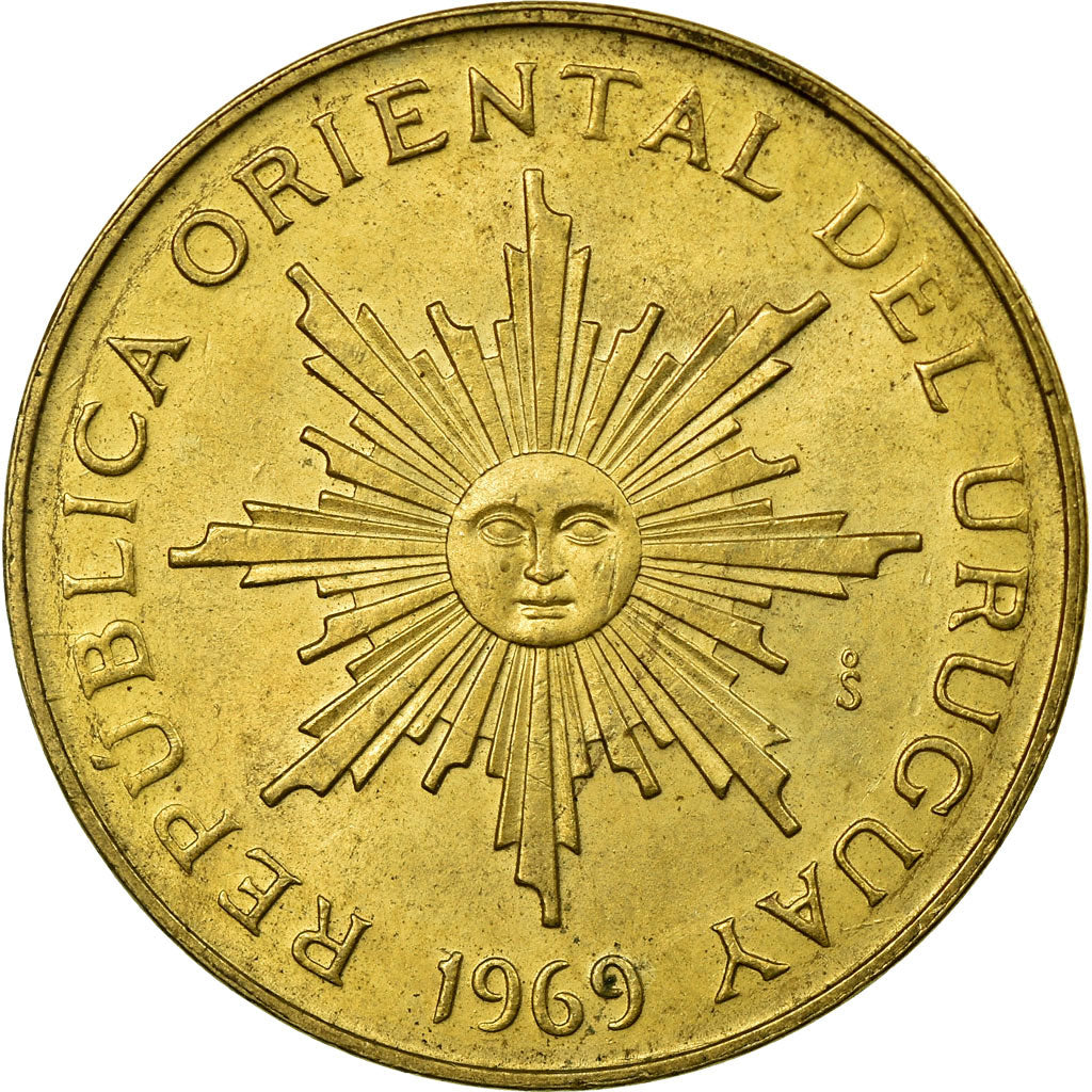 Münze, Uruguay, 10 Pesos, 1969, Santiago, SS, Aluminum-Bronze, KM:54