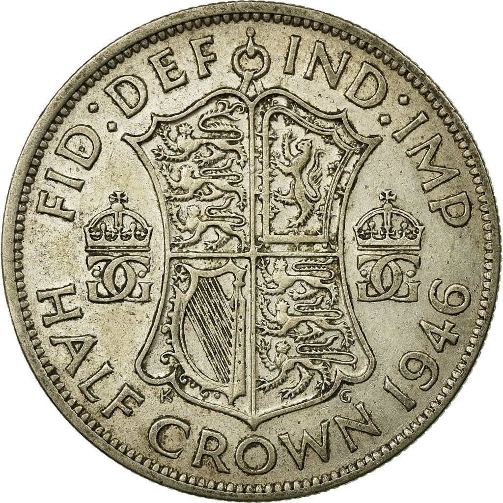 Coin, Great Britain, George VI, 1/2 Crown, 1946, EF(40-45), Silver, KM:856