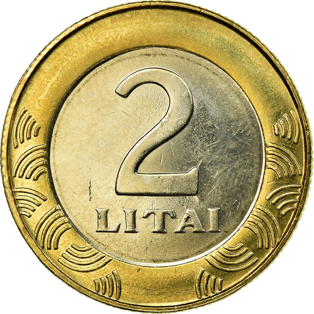 Moeda, Lituânia, 2 Litai, 2008, EF(40-45), Bimetálico, KM:112