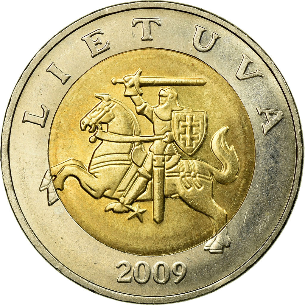 Coin, Lithuania, 5 Litai, 2009, EF(40-45), Bi-Metallic, KM:113