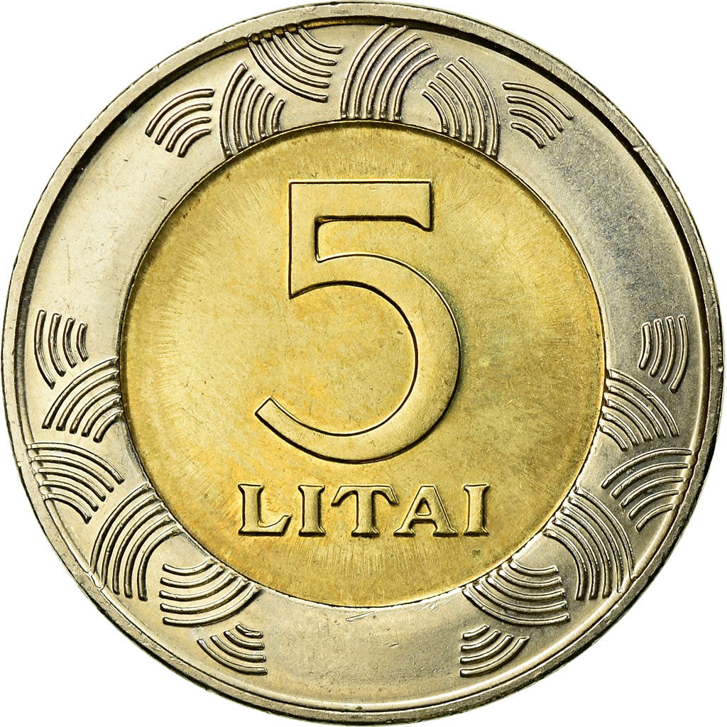 Coin, Lithuania, 5 Litai, 2009, EF(40-45), Bi-Metallic, KM:113