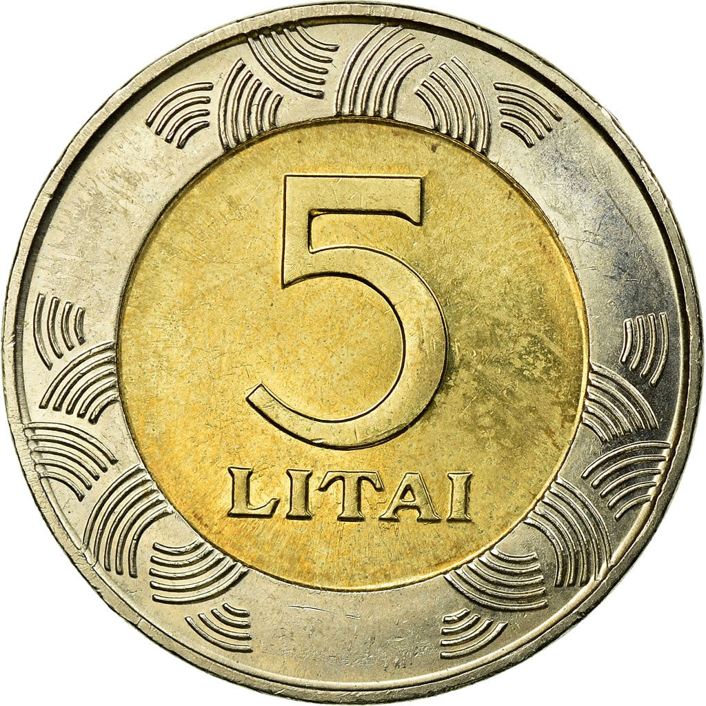 Coin, Lithuania, 5 Litai, 2009, EF(40-45), Bi-Metallic, KM:113