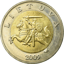 Coin, Lithuania, 5 Litai, 2009, EF(40-45), Bi-Metallic, KM:113