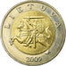 Coin, Lithuania, 5 Litai, 2009, EF(40-45), Bi-Metallic, KM:113