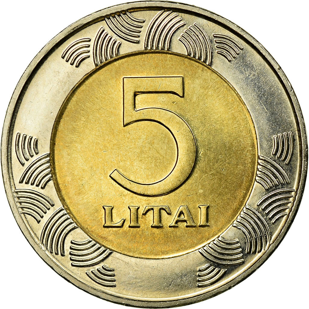 Coin, Lithuania, 5 Litai, 2009, EF(40-45), Bi-Metallic, KM:113