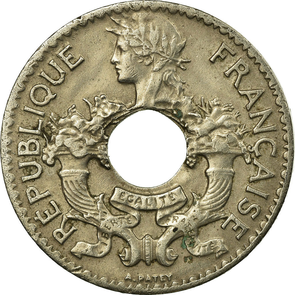 Coin, FRENCH INDO-CHINA, 5 Cents, 1938, Paris, EF(40-45), Nickel-brass, KM:18.1a