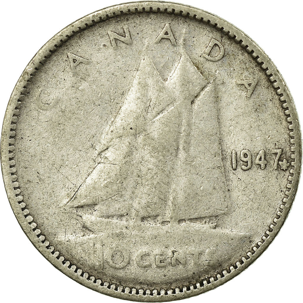 Coin, Canada, George VI, 10 Cents, 1947, Royal Canadian Mint, Ottawa, EF(40-45)