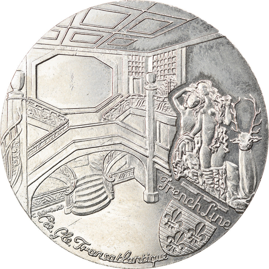 Francia, medaglia, Les Grands Transatlantiques, Ile de France, Shipping, C.