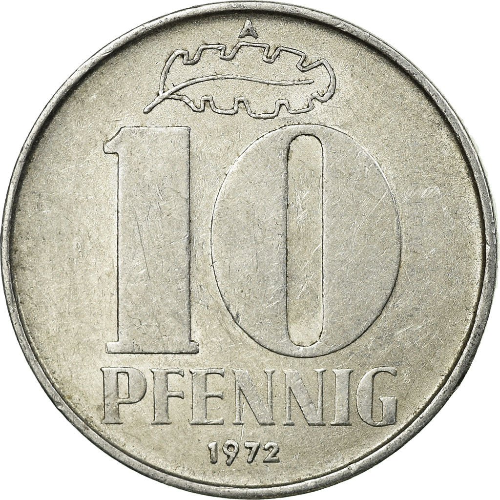 Coin, GERMAN-DEMOCRATIC REPUBLIC, 10 Pfennig, 1972, Berlin, EF(40-45), Aluminum