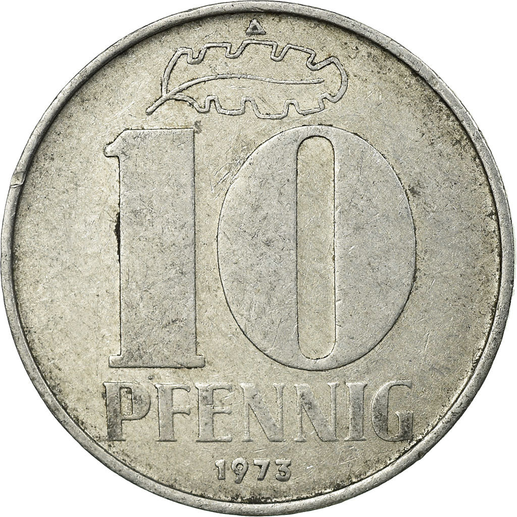 Coin, GERMAN-DEMOCRATIC REPUBLIC, 10 Pfennig, 1973, Berlin, EF(40-45), Aluminum