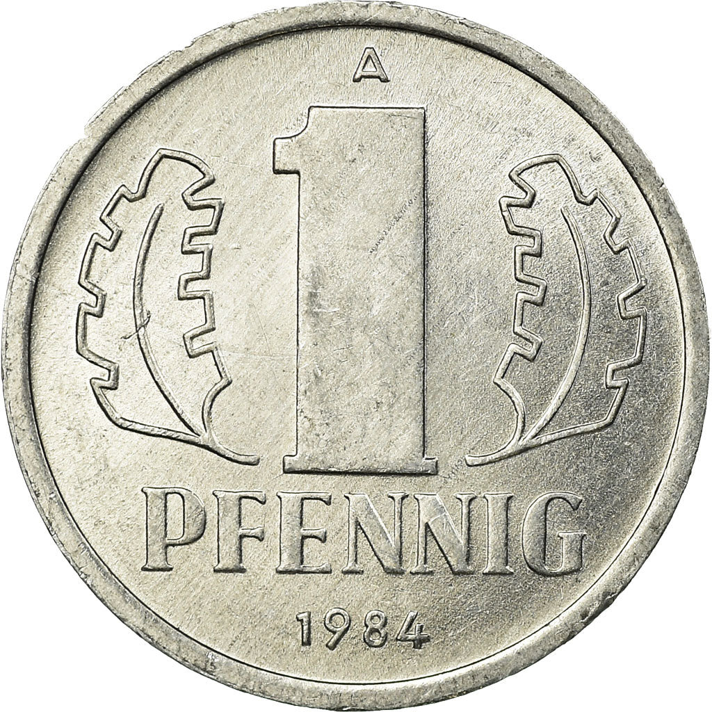 Moneda, REPÚBLICA DEMOCRÁTICA ALEMANA, Pfennig, 1984, Berlin, MBC, Aluminio