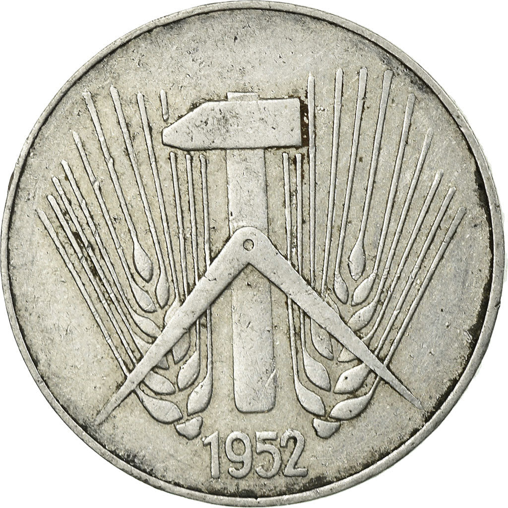 Coin, GERMAN-DEMOCRATIC REPUBLIC, 10 Pfennig, 1952, Muldenhütten, EF(40-45)
