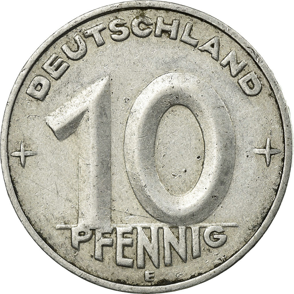 Coin, GERMAN-DEMOCRATIC REPUBLIC, 10 Pfennig, 1952, Muldenhütten, EF(40-45)