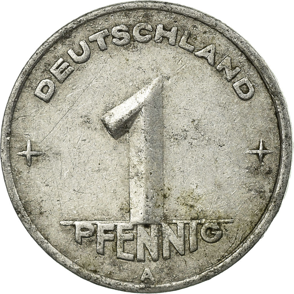 Coin, GERMAN-DEMOCRATIC REPUBLIC, Pfennig, 1948, Berlin, EF(40-45), Aluminum