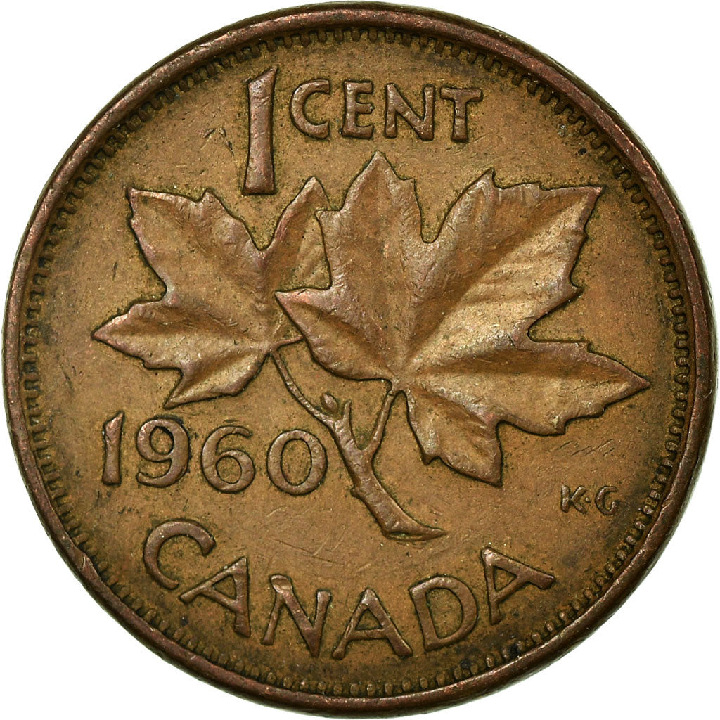 Moneta, Canada, Elizabeth II, Cent, 1960, Royal Canadian Mint, Ottawa, BB