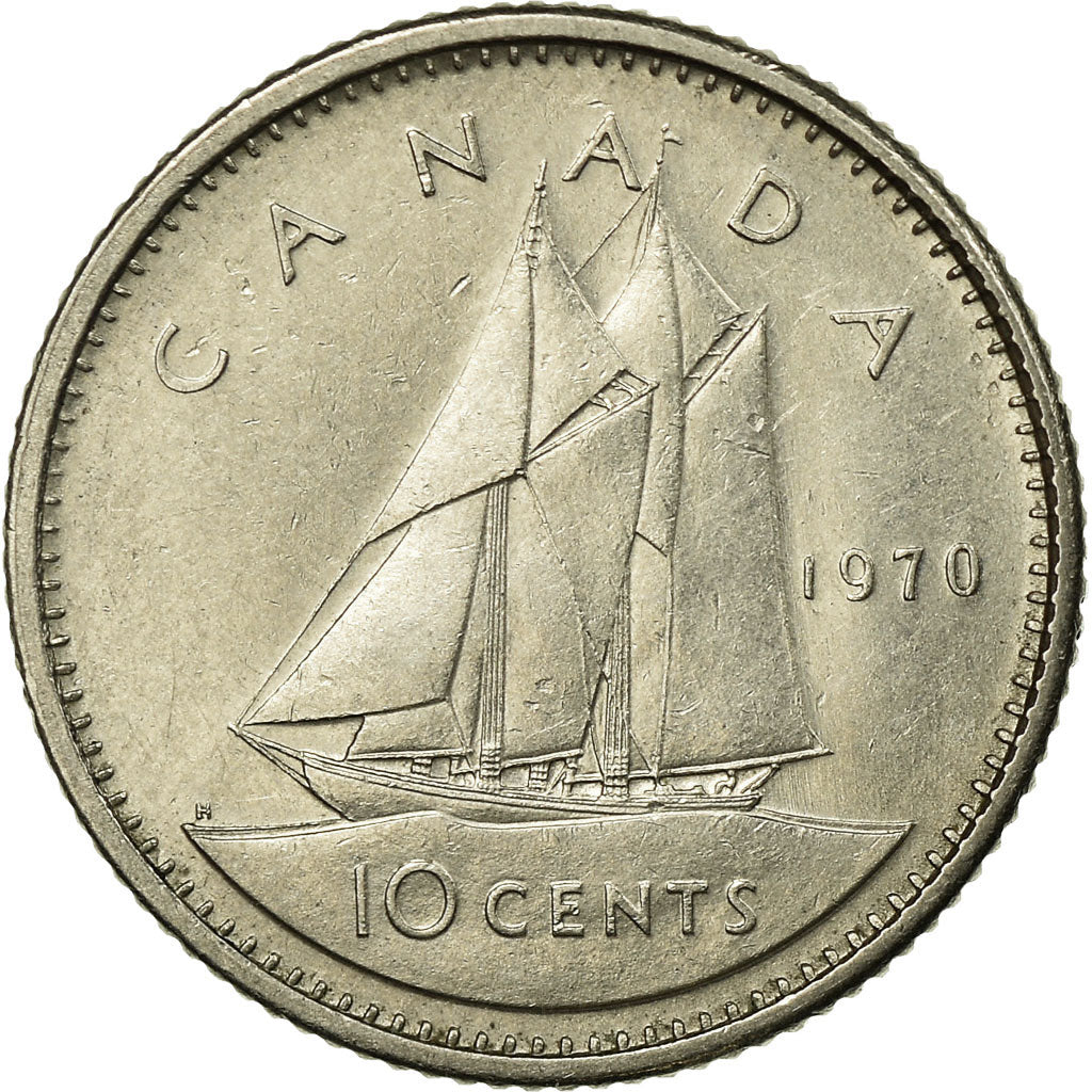 Coin, Canada, Elizabeth II, 10 Cents, 1970, Royal Canadian Mint, Ottawa